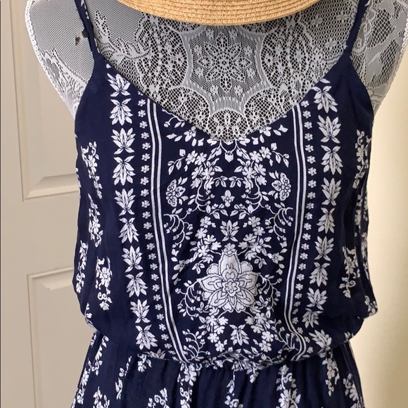 Blue and White Floral Romper - Picture 2 of 5